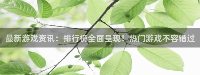 多彩娱乐平台官网登录：最新游戏资讯：排行榜全面呈现！热门游戏